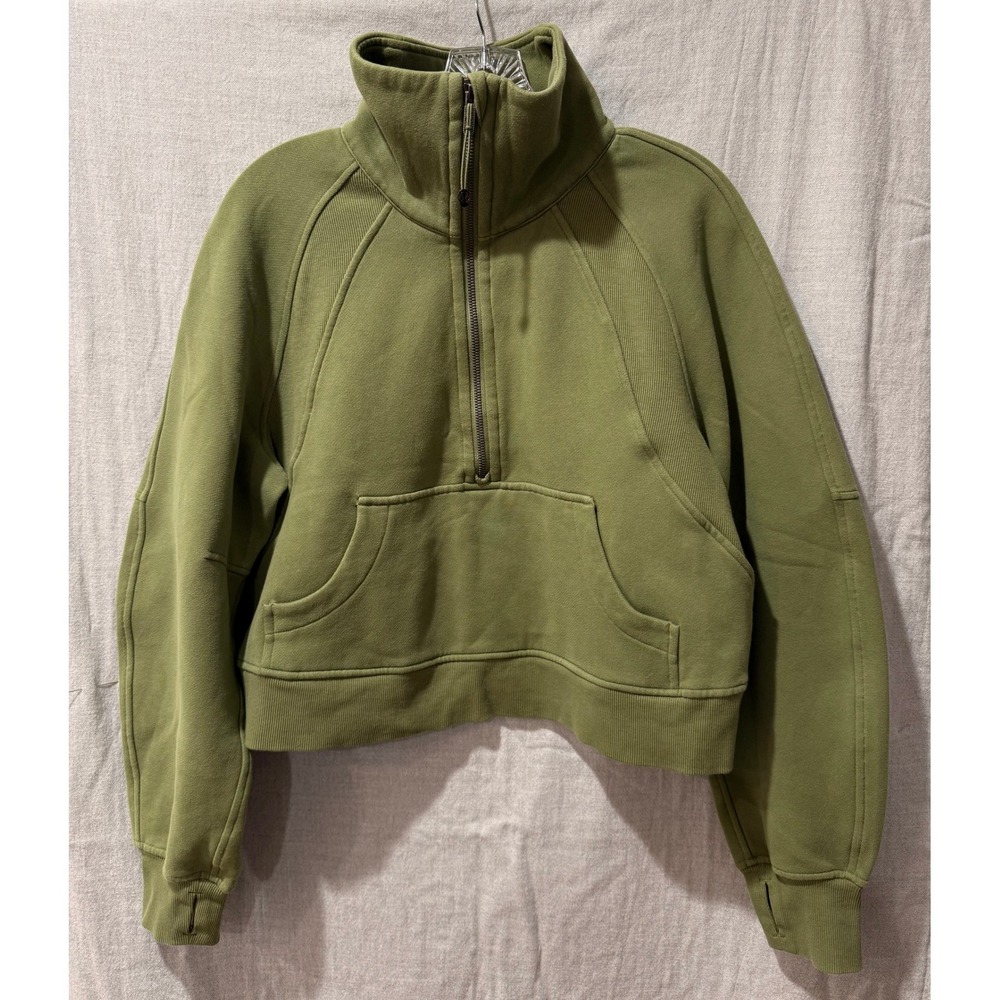 Lululemon Scuba Oversized Funnel Neck Half Zip Green Foliage Sweatshirt/S - Picture 6 of 11